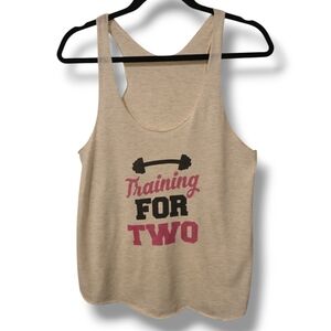 American Apparel Maturity Racer Back  Cream Graphic Tank Top. SZ large